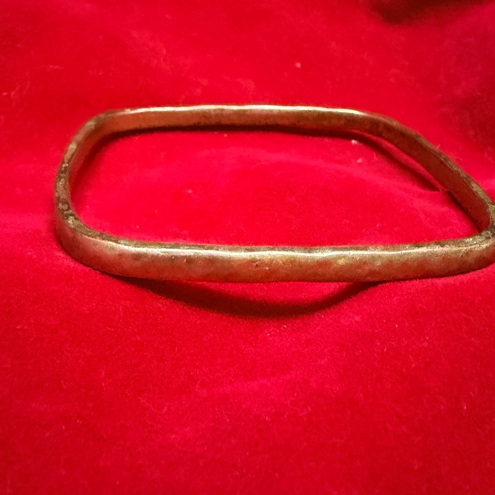 Brass Square Bangle Bracelet | Artisan Minimalist‎ Jewelry
